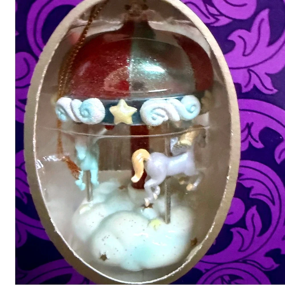 Mistletoe Magic Collection Carousel Horse Christmas Ornament New In Box Vintage